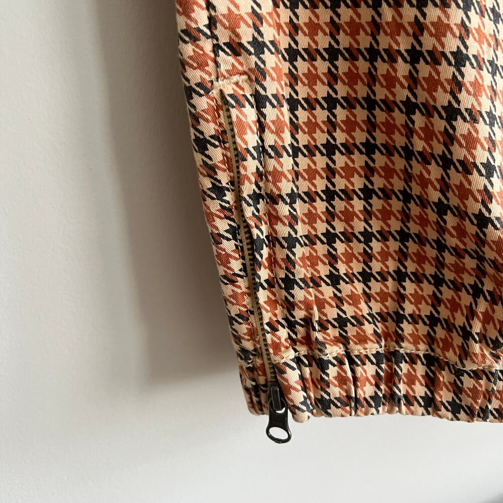 Torrid CMF Flex Jogger Twill Houndstooth Orange Zipper Ankle 28 NWT - Picture 4 of 9
